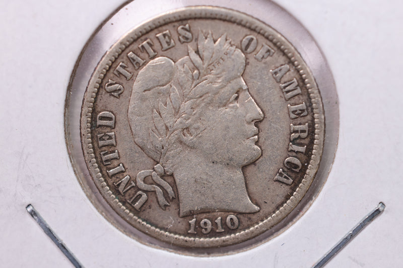 1910 Barber Silver Dime., V.F., Store Sale