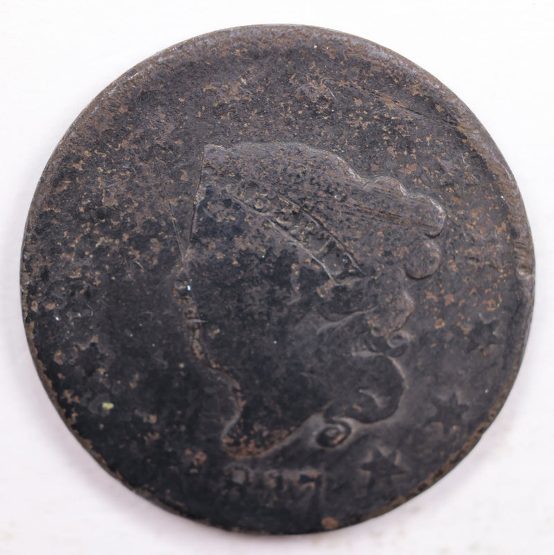 1817 Matron Head., Large Cent., About Good Detailed Coin., Store Sale