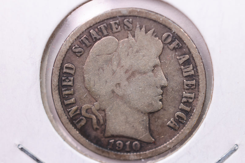 1910 Barber Silver Dime., V.G., Store Sale