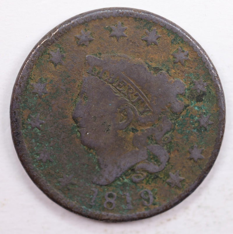 1819 Matron Head., Large Cent., Very Good Detailed Coin., Store Sale