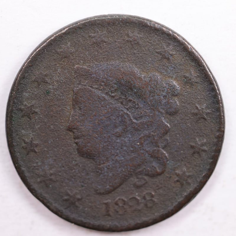 1828 Matron Head., Large Cent., Fine Details., Circulated Coin., Store Sale