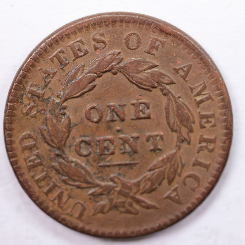 1834 Matron Head., Large Cent., Very Fine+., Circulated Coin., Store Sale