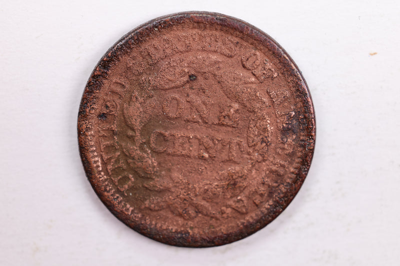 1847 Braided Hair., Large Cent., Very Good Detail., Circulated Coin., Store Sale