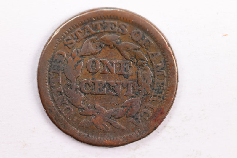 1847 Braided Hair., Large Cent., Very Good Detail., Circulated Coin., Store Sale