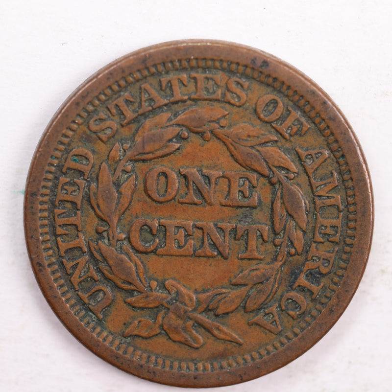 1848 Braided Hair., Large Cent., Very Fine Circulated Coin., Store Sale