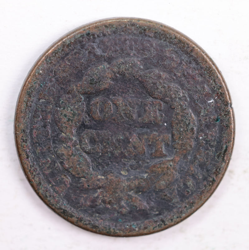 1849 Braided Hair., Large Cent., Good Details Circulated Coin., Store Sale