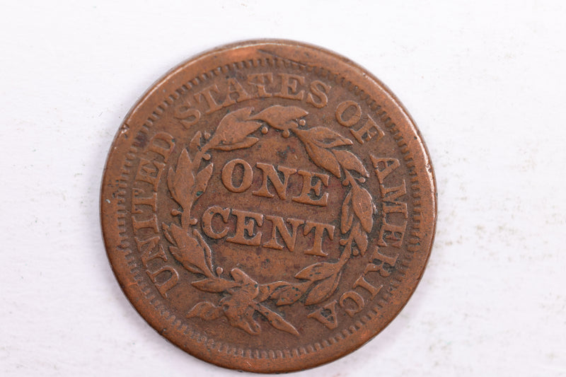 1851 Braided Hair., Large Cent., Fine Circulated Coin., Store Sale