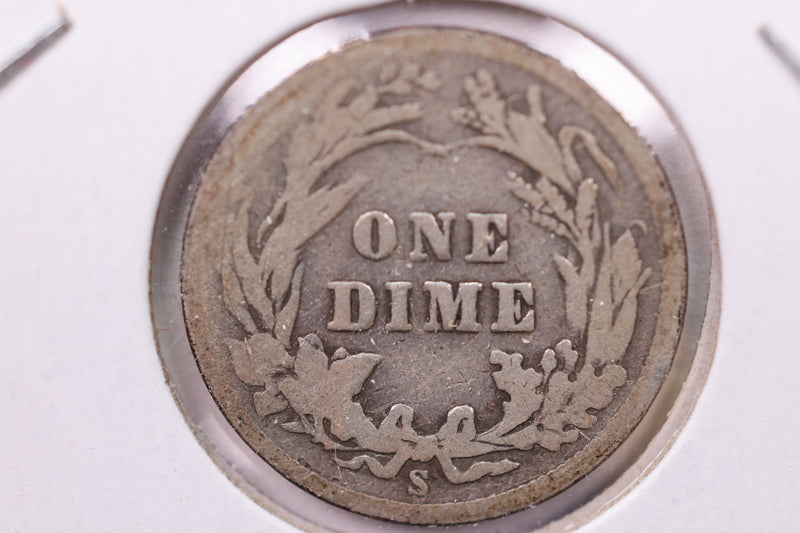 1911-S Barber Silver Dime., V.G., Store Sale