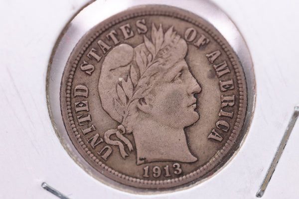 1913 Barber Silver Dime., V.F., Store Sale #19618