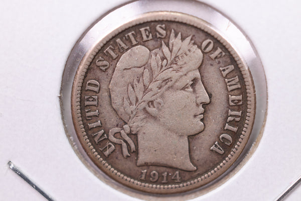 1914 Barber Silver Dime., V.F., Store Sale #19638