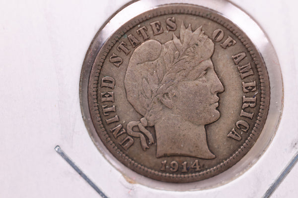 1914 Barber Silver Dime., V.F., Store Sale #19640