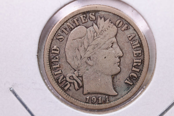 1914 Barber Silver Dime., V.F., Store Sale #19642