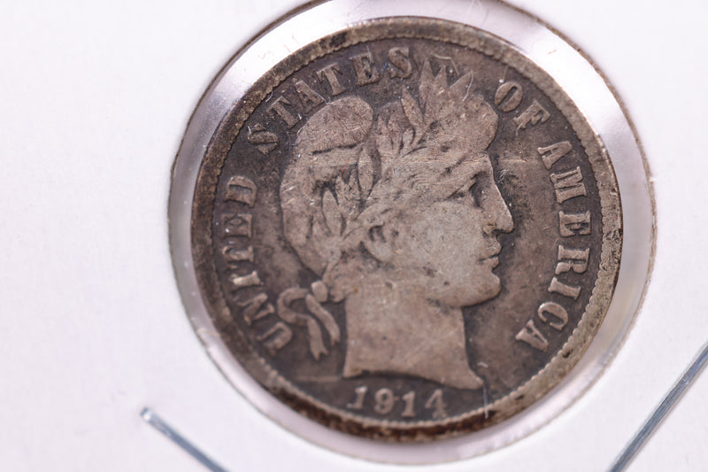 1914 Barber Silver Dime., V.F., Store Sale