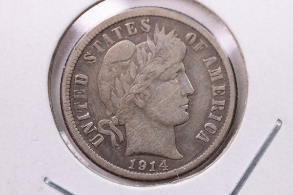 1914 Barber Silver Dime., V.F., Store Sale #19645