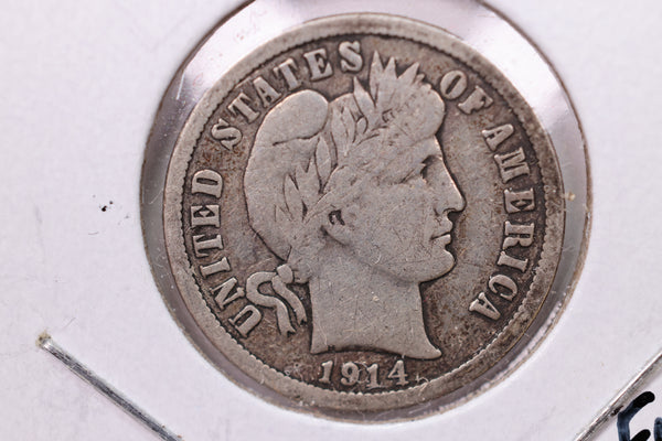 1914-D Barber Silver Dime., Fine., Store Sale #19654