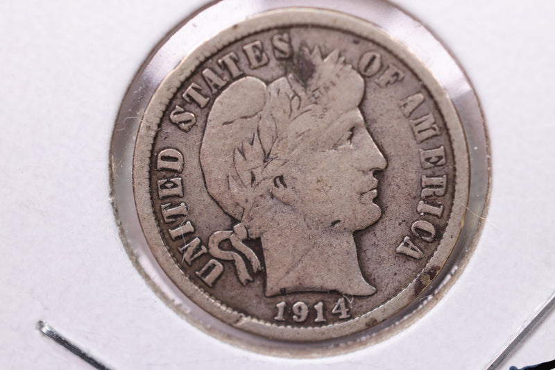 1914-D Barber Silver Dime., Fine., Store Sale