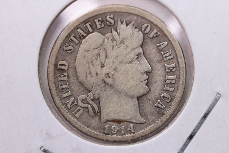 1914-D Barber Silver Dime., Fine., Store Sale