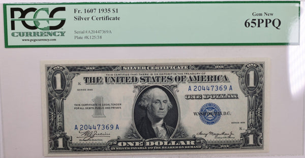 1935 $1., Silver Certificate., PCGS Currency CU-65., PPQ., Store #GSC004