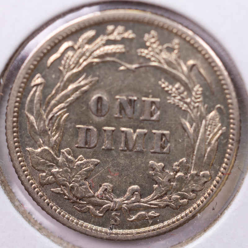 1916-S Barber Silver Dime., A.U+., Store Sale