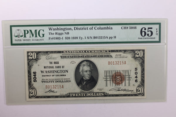 1929 $20., National Currency., Washington, D.C., PMG CU-65., EPQ., Store #GSC017