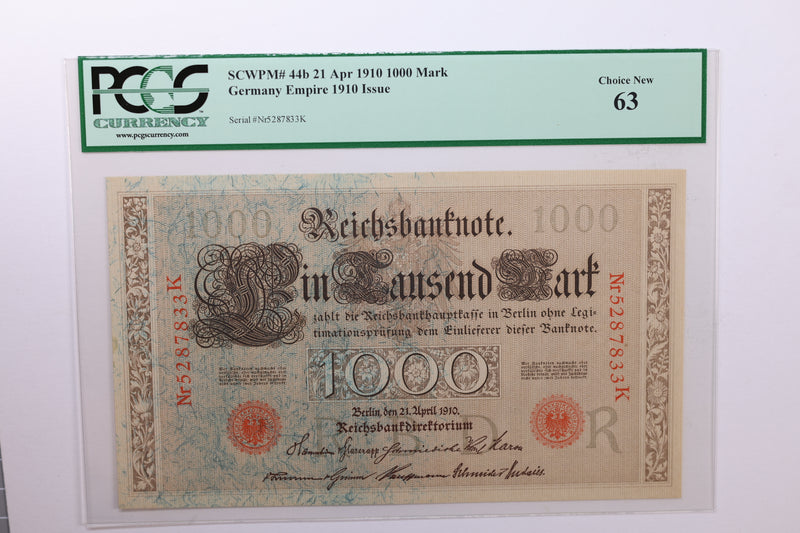 1910 1000 German Marks., Germany Empire., PCGS CU-63, Store