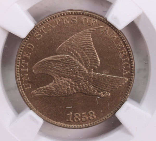 1858 Flying Eagle Cents., Large Letters., NGC MS-65., Store #GCT0002