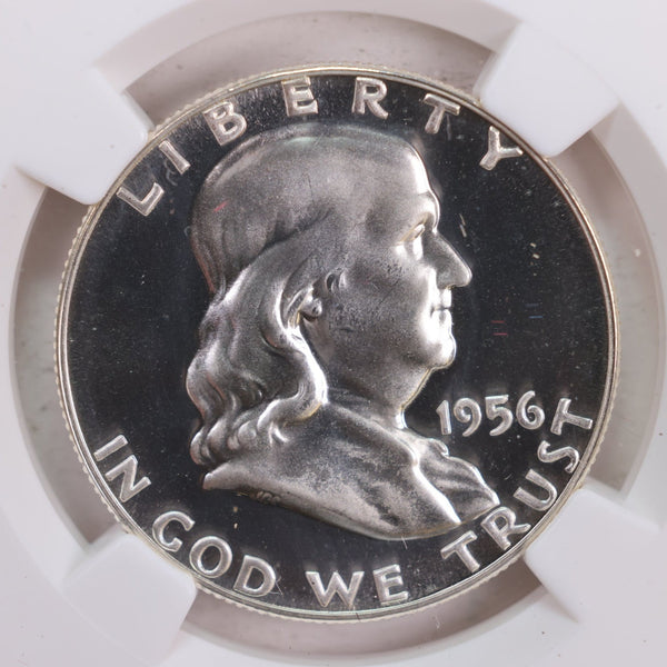 1956 Franklin Half Dollar., Type 2., "CAMEO PROOF STRIKE"., NGC PF-68., Store #GHR0001