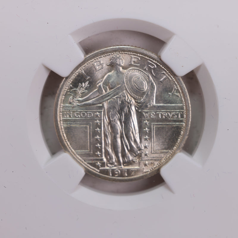 1917 Standing Liberty Quarter., Type-1., 'Full Head'., NGC MS-66., Store