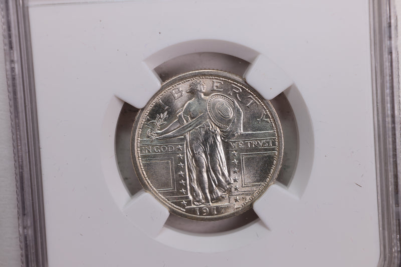 1917 Standing Liberty Quarter., Type-1., 'Full Head'., NGC MS-66., Store