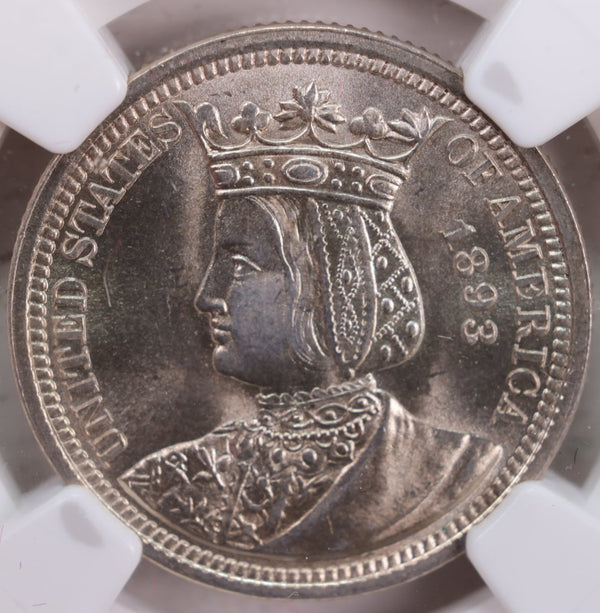 1893 Isabella Silver Quarter Commemorative., NGC MS-65., Store #GEC003