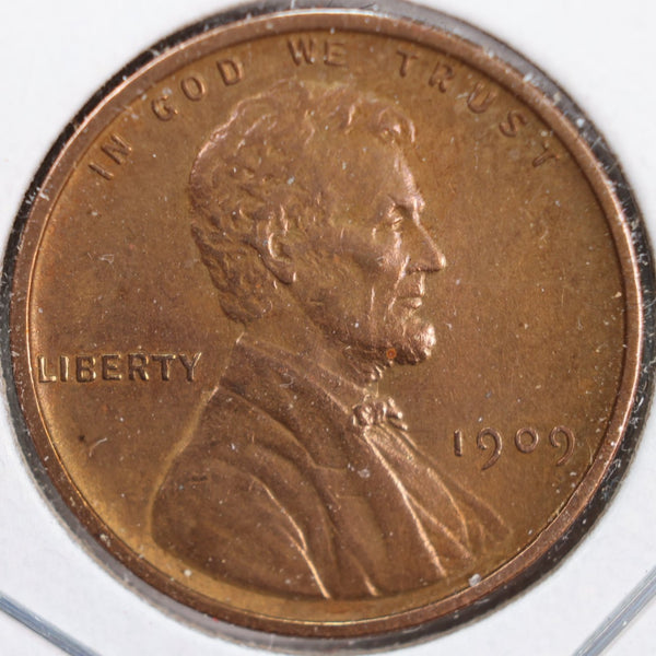 1909 Lincoln Wheat Cent, About Uncirculated Coin, Store #CT0125