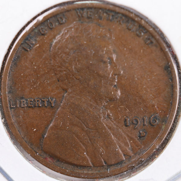 1916-D Lincoln Wheat Cent, About Uncirculated+ Coin, Store #CT0238