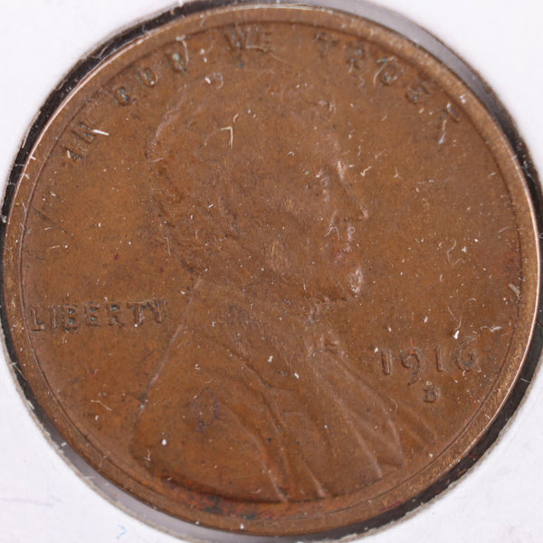 1916-D Lincoln Wheat Cent, About Uncirculated+ Coin, Store #CT0245