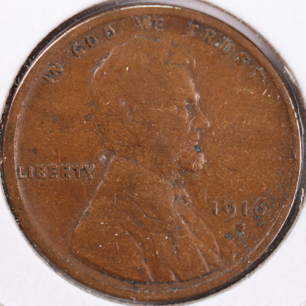 1916-S Lincoln Wheat Cent, Very Fine Circulated Coin, Store #CT0248