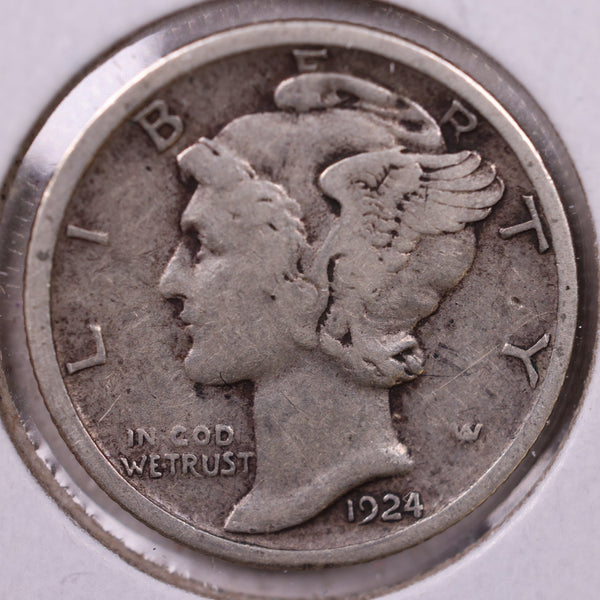 1924-S Mercury Silver Dime., Very Good, Store  #19860