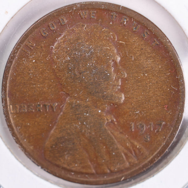 1917-S Lincoln Wheat Cent, Very Fine Circulated Coin, Store #CT0266