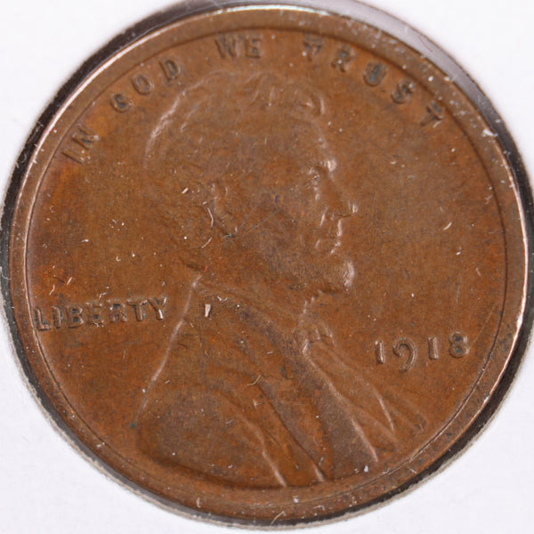 1918 Lincoln Wheat Cent, About Uncirculated+ Coin, Store #CT0276