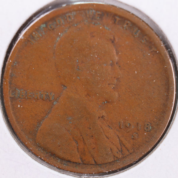 1918-S Lincoln Wheat Cent, Fine Circulated Coin, Store #CT0283