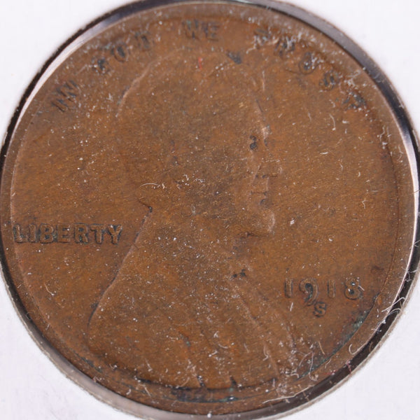 1918-S Lincoln Wheat Cent, Fine Circulated Coin, Store #CT0284