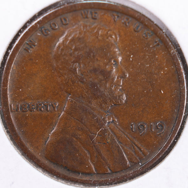 1919 Lincoln Wheat Cent, Extra Fine+ Circulated Coin, Store #CT0291