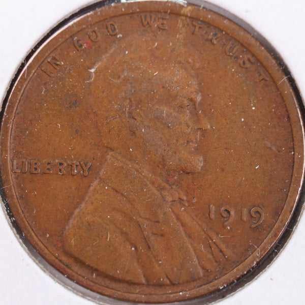 1919 Lincoln Wheat Cent, Extra Fine Circulated Coin, Store #CT0296