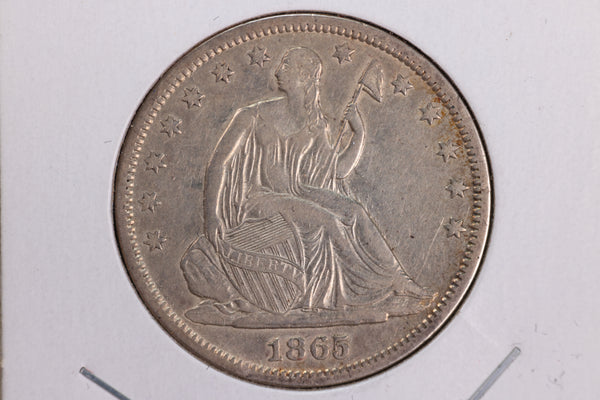 1865-S Liberty Seated Half Dollar, Affordable Circulated Coin. Store Sale #23080953