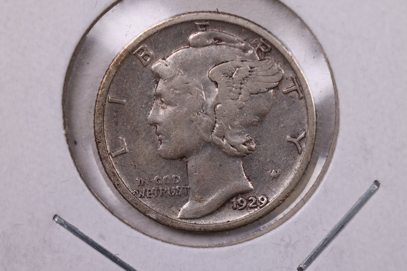 1929-S Mercury Silver Dime., Very Fine., Store