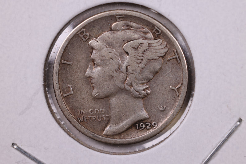 1929-S Mercury Silver Dime., Very Fine., Store