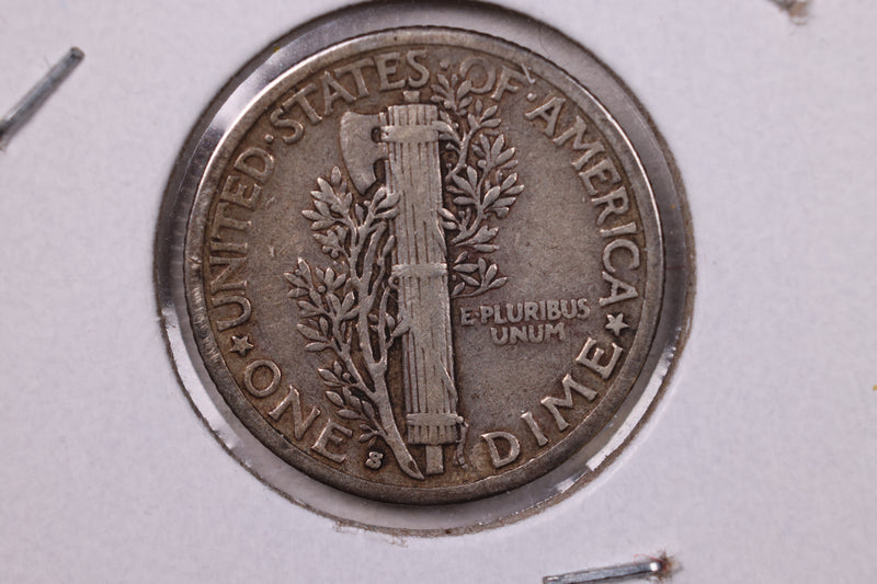 1929-S Mercury Silver Dime., Very Fine., Store