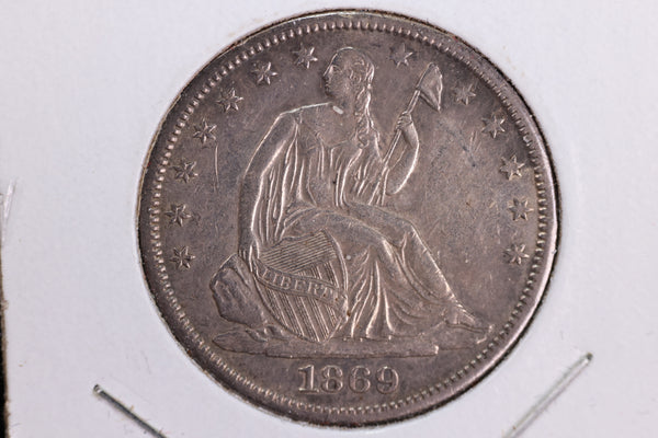 1869-S Liberty Seated Half Dollar, Affordable Circulated Coin. Store Sale #23080960