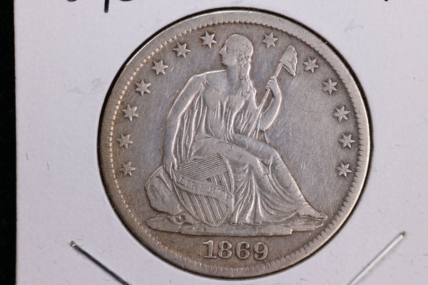 1869-S Liberty Seated Half Dollar, Affordable Circulated Coin. Store Sale #23080961