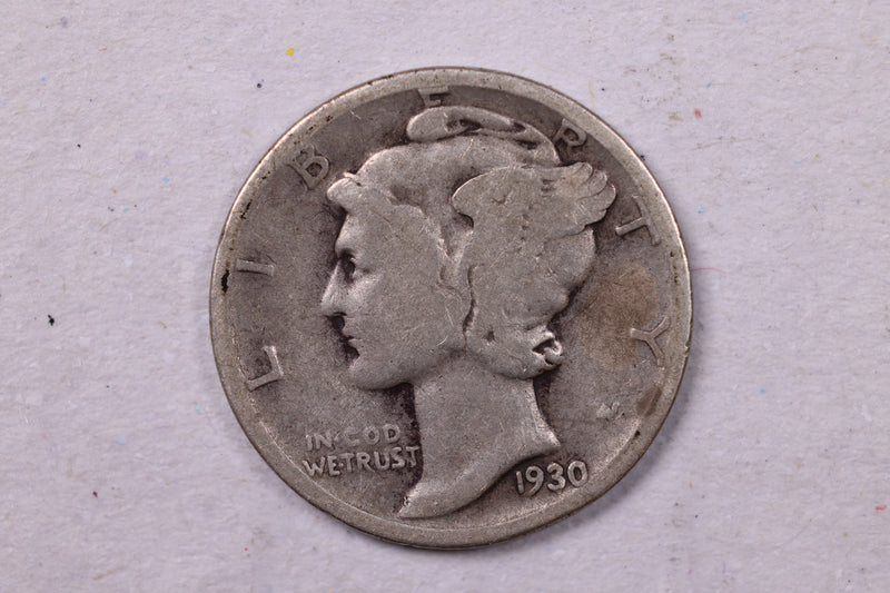 1930 Mercury Silver Dime., Very Good., Store