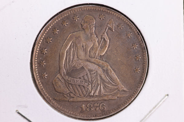 1876 Liberty Seated Half Dollar, Affordable Circulated Coin. Store Sale #23080966