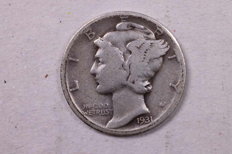 1931-D Mercury Silver Dime., Very Good., Store